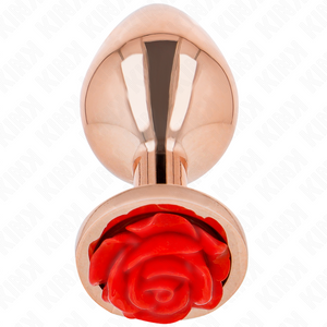 Kink – Plug anal or rose avec rose rouge M