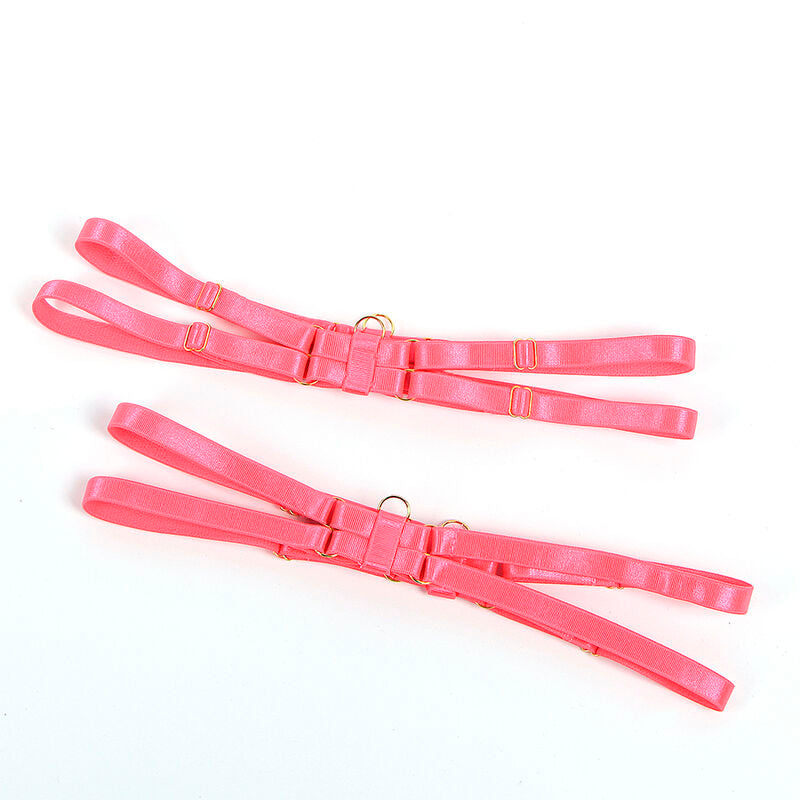 SUBBLIME - 955298 ENSEMBLE SOUTIEN-GORGE AVEC COLLIER ET DÉTAILS DE JAMBES ROSE FLUORESCENT S/M