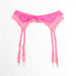 Subblime – 955359 ensemble soutien-gorge avec dentelle et liens jarretelles rose et violet S/M
