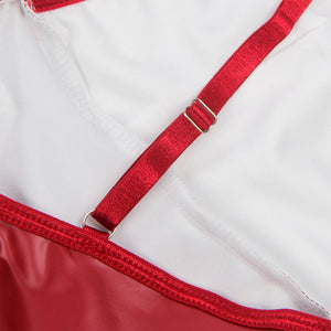 Subblime – 955397 robe à bretelles en cuir bordeaux S/M
