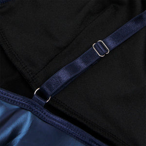 Subblime – 955410 robe à bretelles en cuir bleu S/M