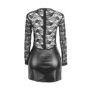Subblime – 955601 robe à manches longues avec dentelle noire L/XL