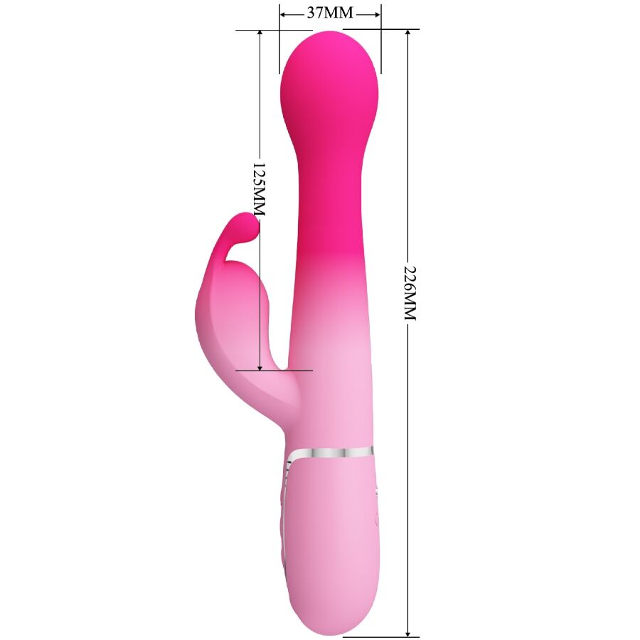 PRETTY LOVE - VIBRATEUR LAPIN MULTIFONCTION 3 EN 1 DEJON ROSE
