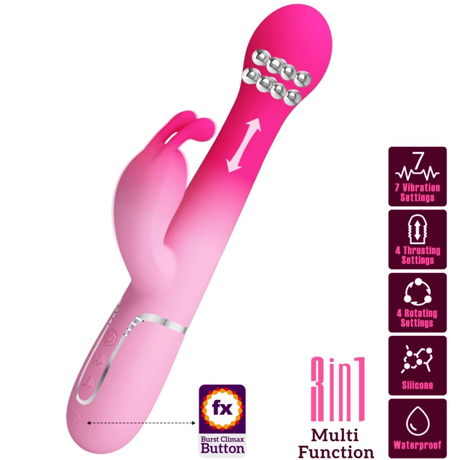 Pretty Love – Vibrateur lapin multifonction 3 en 1 dejon rose