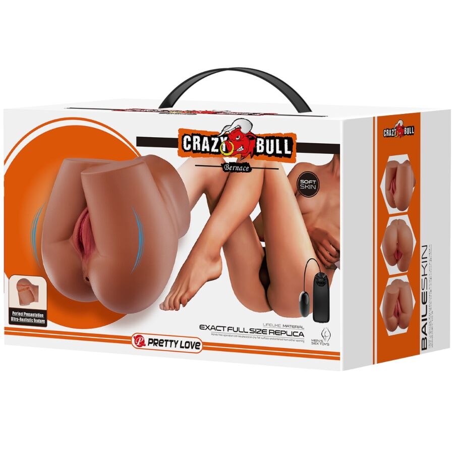 CRAZY BULL - BERNACE TRASERO VIBRADOR MET VAGINA Y ANO REALISTISCHE NATUURLIJKE CONTROLE AFSTANDSBEDIENING