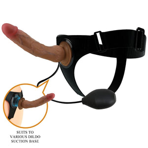 Pretty Love – Culotte harnais universelle kyton avec gode squirting 19 cm mulato