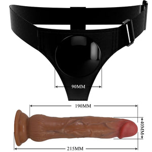 Pretty Love – Culotte harnais universelle kyton avec gode squirting 19 cm mulato