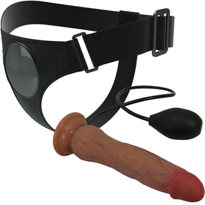 Pretty Love – Culotte harnais universelle kyton avec gode squirting 19 cm mulato