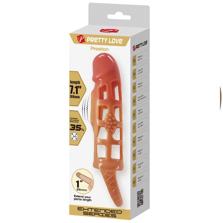 PRETTY LOVE - MANCHON PÉNIS VIBRANT PRESTON 18 CM
