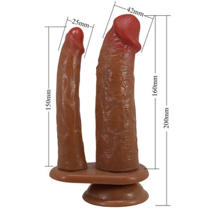 Pretty Love – Hulbert double gode réaliste avec vibration mulato