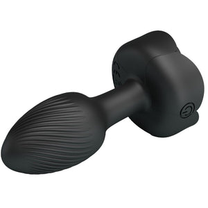 PRETTY LOVE - PLUG ANAL OLMAN AVEC LUMIÈRE LED NOIR 8,8 CM