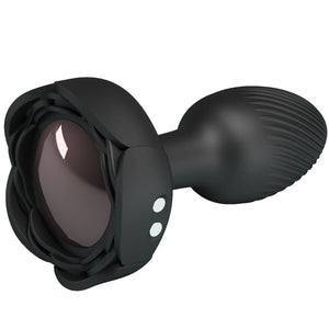 PRETTY LOVE - PLUG ANAL OLMAN AVEC LUMIÈRE LED NOIR 8,8 CM