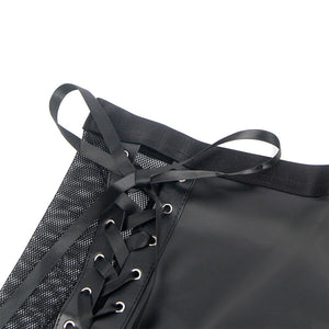 SUBBLIME - 957599 ENSEMBLE SOUTIEN-GORGE ET JUPE EN CUIR NOIR L/XL