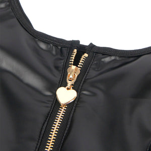 SUBBLIME - 957667 ROBE EN CUIR AVEC FERMETURE ÉCLAIR COEUR NOIR S/M
