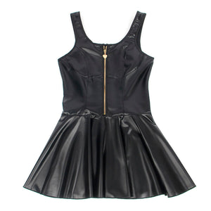 SUBBLIME - 957674 ROBE EN CUIR AVEC FERMETURE ÉCLAIR COEUR NOIR L/XL