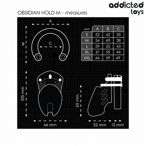 ADDICTED TOYS LOCKED - CAGE À PÉNIS OBSIDIAN HOLD TAILLE M