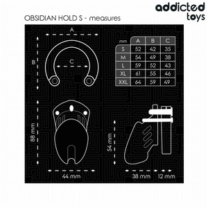 ADDICTED TOYS LOCKED - CAGE À PÉNIS OBSIDIAN HOLD TAILLE S
