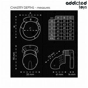 ADDICTED TOYS LOCKED - CAGE À PÉNIS CHASTETÉ PROFONDEUR 7,5 CM