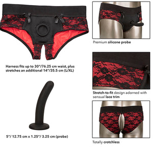 CALEXOTICS - SCANDAL ENSEMBLE DE CULOTTES SANS ENTREJAMBE AVEC GODE TAILLE L/XL