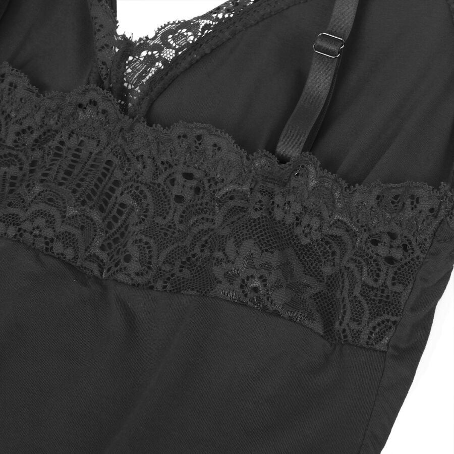 SUBBLIME - TEDDY DETALLE ENCAJE BLOEMEN NEGRO S/M