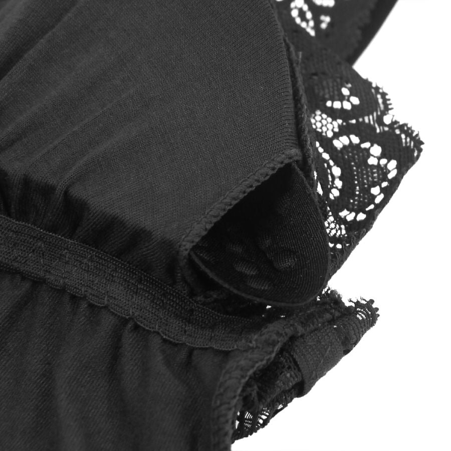 SUBBLIME - TEDDY DETALLE ENCAJE BLOEMEN NEGRO S/M