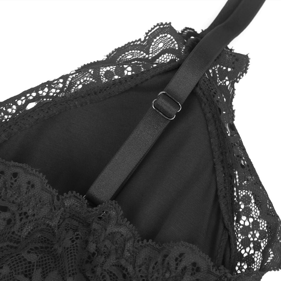SUBBLIME - TEDDY DETALLE ENCAJE BLOEMEN NEGRO L/XL