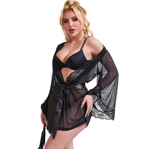 Subblime – Robe en tissu transparent avec détail dentelle noir