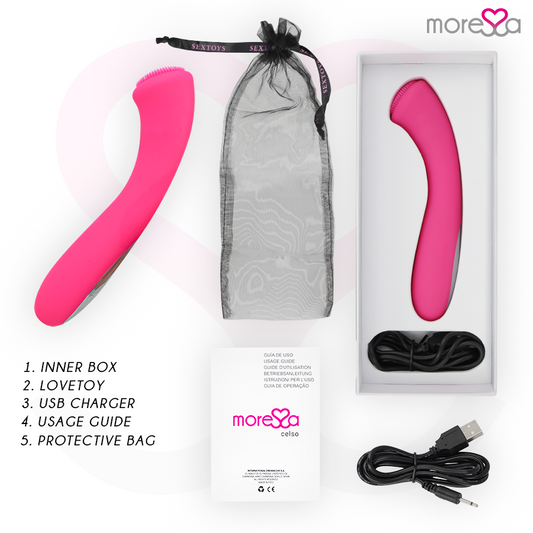 MORESSA - CELSO MASAJEADOR DUO PUNTO GY SUERO PELVICO PREMIUM SILICONE RECHARGEABLE