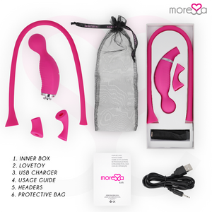 Moressa – Kirk duo ondes stimulantes + masseur multifonction rechargeable en silicone premium