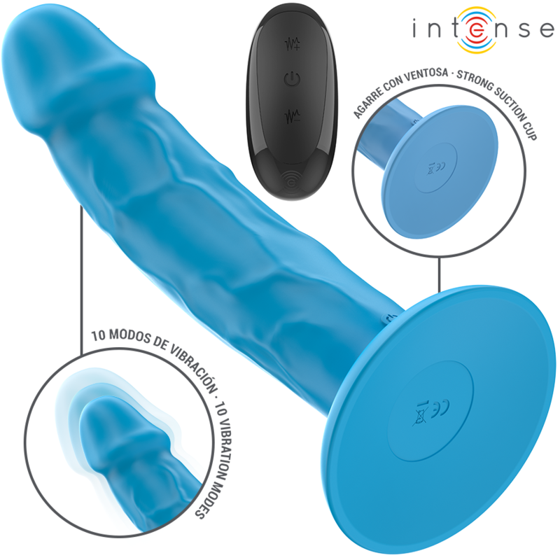 Intense – Phoebe vibrateur réaliste 10 vibrations télécommande bleu