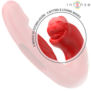 Intense – Nathy double vibrateur avec bouche stimulante multifonction rouge