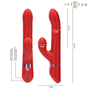 Intense – Lele vibrateur multifonction rotatif & oscillant & stimulant rouge