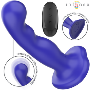Intense – Shorty vibrateur avec ventouse télécommande bleue