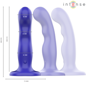 Intense – Shorty vibrateur avec ventouse télécommande bleue