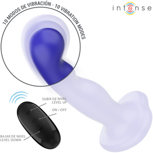 Intense – Shorty vibrateur avec ventouse télécommande bleue