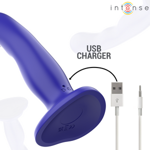 Intense – Shorty vibrateur avec ventouse télécommande bleue