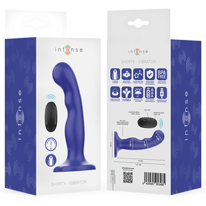 Intense – Shorty vibrateur avec ventouse télécommande bleue