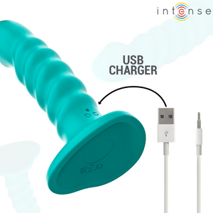 Intense – Buffy vibrateur taille S design spirale 10 vibrations télécommande bleue