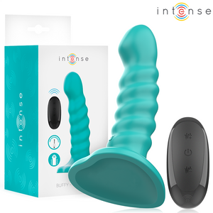 Intense – Buffy vibrateur taille S design spirale 10 vibrations télécommande bleue