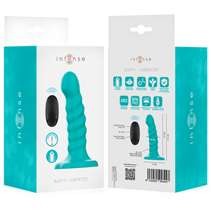 Intense – Buffy vibrateur taille S design spirale 10 vibrations télécommande bleue