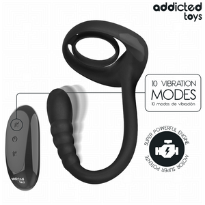 ADDICTED TOYS - ANNEAU PÉNITENTIAIRE VIBRANT POUR POINT P AVEC TÉLÉCOMMANDE