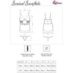 LIVCO CORSETTI FASHION - SENSUAL SNOWFLAKE LC 90603 CHEMISE DE NOËL + STRING + BANDEAU S/M