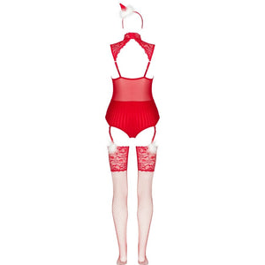 LIVCO CORSETTI FASHION - LIMPID SNOWFLAKES LC 90604 BODY + BAS + BANDEAU DE NOËL S/M