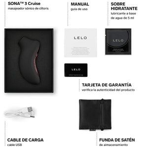 LELO - SONA 3 CRUISE MASSEUR CLITORAL SONIQUE NOIR
