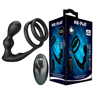 MR PLAY - PLUG ANAL VIBRANT AVEC ANNEAU PÉNIS ET TÉLÉCOMMANDE