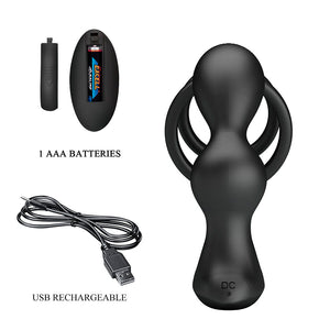 MR PLAY - PLUG ANAL VIBRANT AVEC ANNEAU PÉNIS ET TÉLÉCOMMANDE