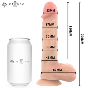 MR INTENSE - LOGAN VIBRATEUR GODEMICHET EN SILICONE AVEC EFFET CHAUFFANT ET TÉLÉCOMMANDE 20 CM -Ø- 4,1 CM
