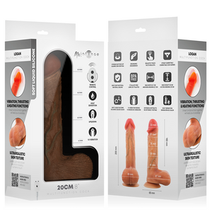 MR INTENSE - LOGAN VIBRATEUR GODEMICHET EN SILICONE AVEC EFFET CHAUFFANT ET TÉLÉCOMMANDE 20 CM -Ø- 4,1 CM