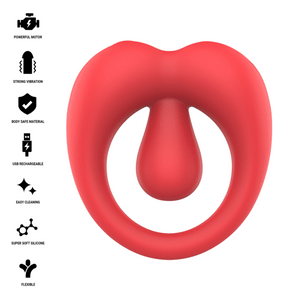 INTENSE - RUSSELL ANILLO VIBRADOR CON ESTIMULACIÓN DE CLÍTORIS ROJO