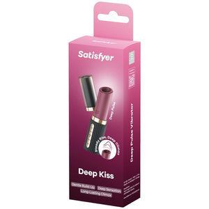 SATISFYER - STIMULATEUR DE CLITORIS DEEP KISS WAVE GRENAT / NOIR